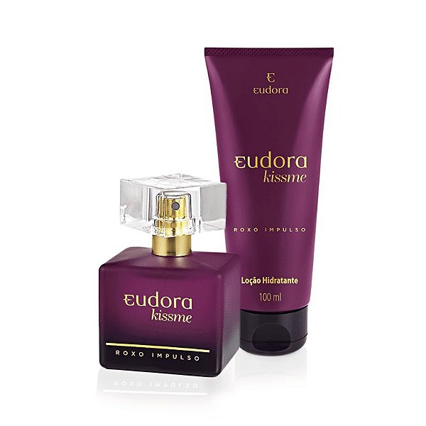 Kit Kiss Me Roxo Impulso Colônia Desodorante + Loção Desodorante Hidratante
