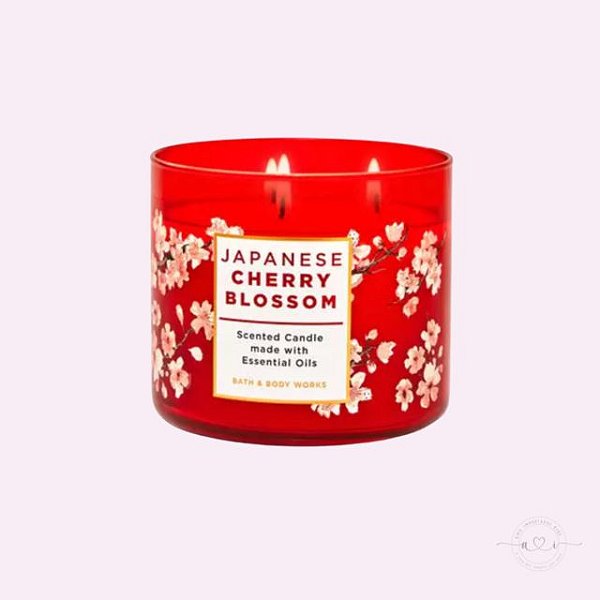 Vela Perfumada Grande Três Pavios Japanese Cherry Blossom Bath & Body Works