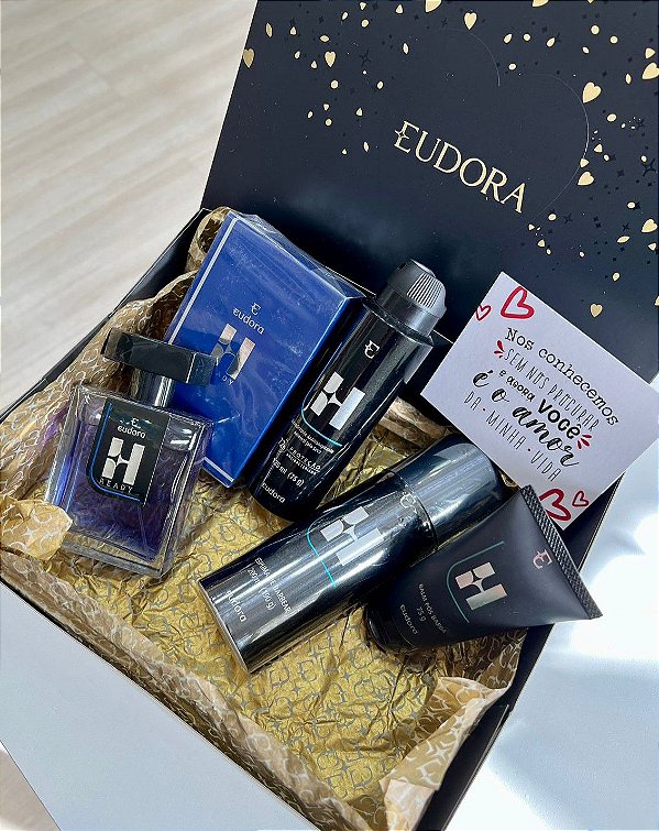 Kit Dia dos Namorados H Eudora: Colonia + Desodorante + Espuma de Barbear + Pós Barba