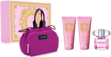 Kit Versace Bright Crystal: Eau de Toilette  90ml + Body Lotion 100ml+ Gel de Banho 100ml+ Bolsa