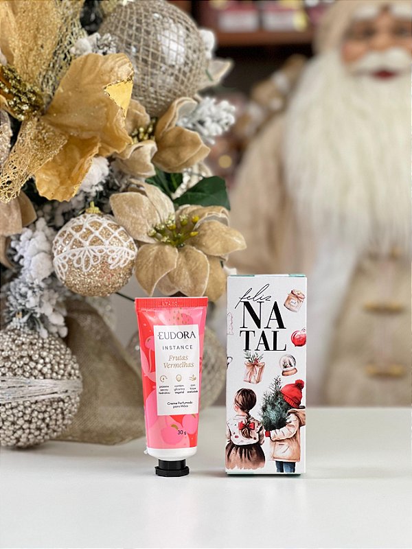 Presente Natal Hidratante de Mãos Frutas Vermelhas Eudora + Caixa Presenteável