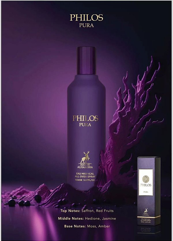 Philos Pura All Over Mistical Perfume Spray By Maison Alhambra 150ml (Ref Olfativa Erba Pura)