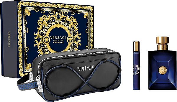 Kit Dylan Blue Versace: Perfume Masculino EDT 100ml + Perfume de bolsa 10ml
