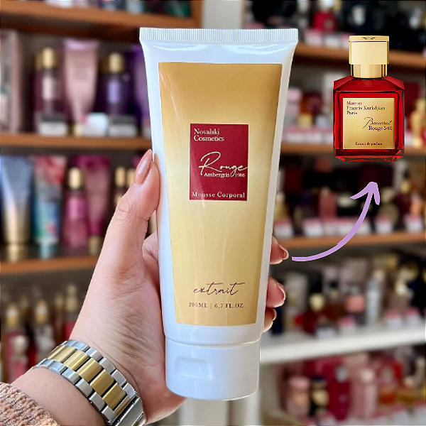 Mousse Hidratante Corporal Rouge Novalski 200ml (Inspiração Baccarat Extrait Rouge)