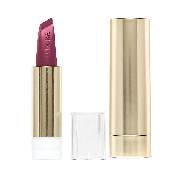 Kit Glam Amulips: Batom Rosa Autêntico 3,4g + Case Dourado