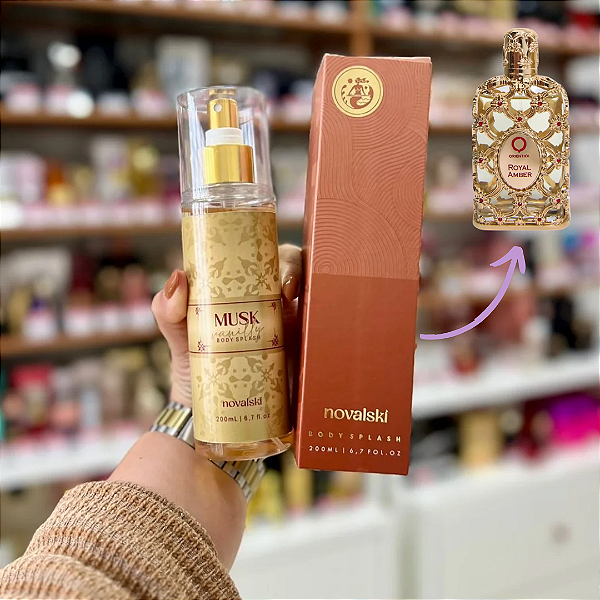 Body Splash Musk Vanilly Eau de Parfum Novalski 200ml (Inspiração Royal Amber)