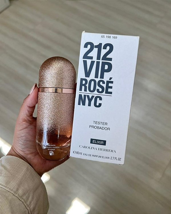 Caixa Tester 212 VIP Rosé Elixir Carolina Herrera Eau de Parfum - Perfume Feminino 80ml