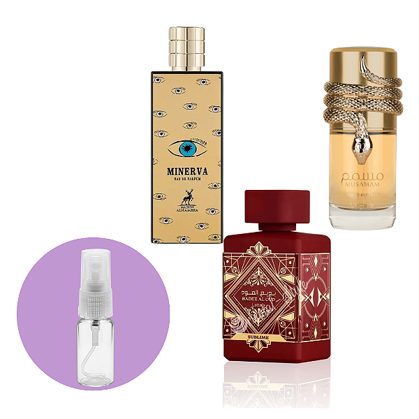 Combo Fracionados Árabes BOMBA Afrodisíaca 3x5ml - Musamam White, Minerva e Sublime