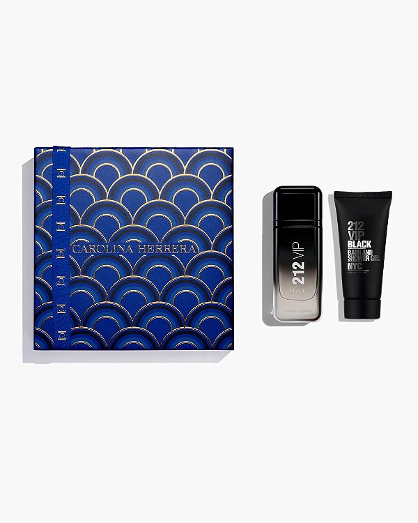 Kit 212 VIP Black Masculino: Eau de Parfum 100ml + Gel de Banho 75ml