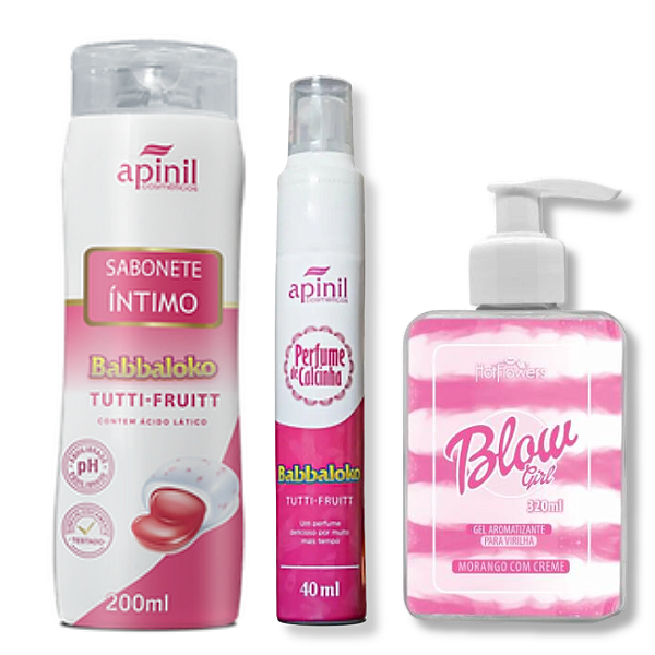 Kit Blow Girl: Sabonete Íntimo Babbaloko Tutti Fruitt +Perfume De Calcinha Babbaloko Tutti Fruitt + Blow Girl