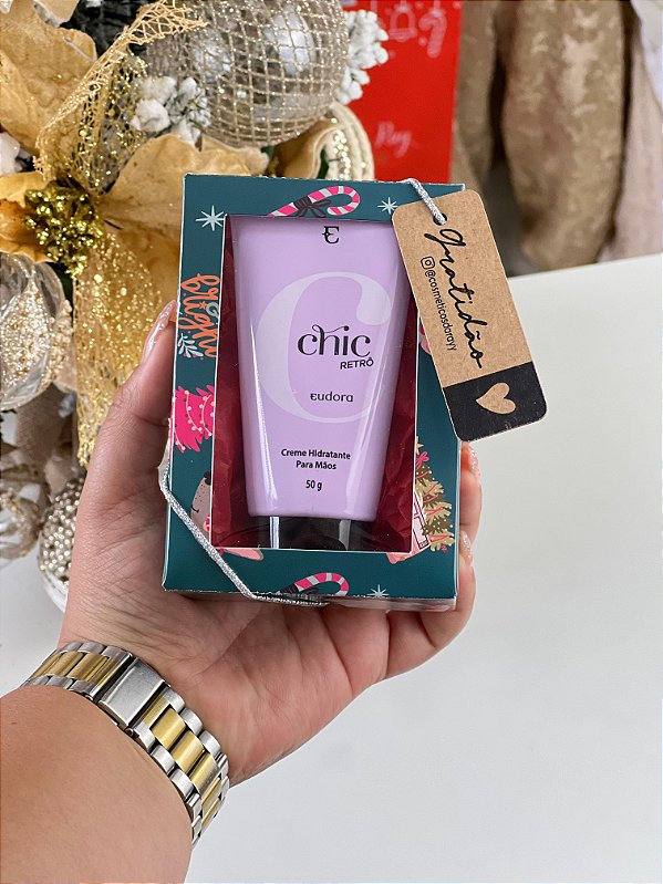 Presente Natal Hidratante de Mãos Chic Retrô + Caixa c/Visor Presenteável