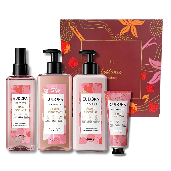 Kit Eudora Frutas Vermelhas  (4 itens) + Caixa Presenteável
