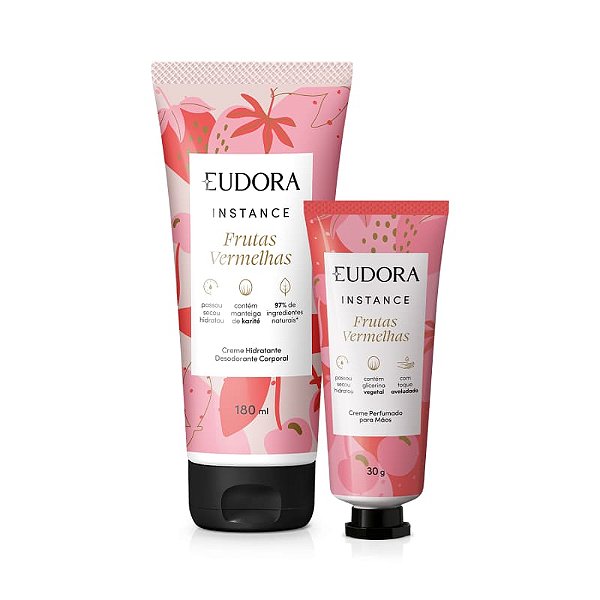 Kit Frutas Vermelhas: Hidratante Corporal 180ml + Hidratante de Mãos 30g