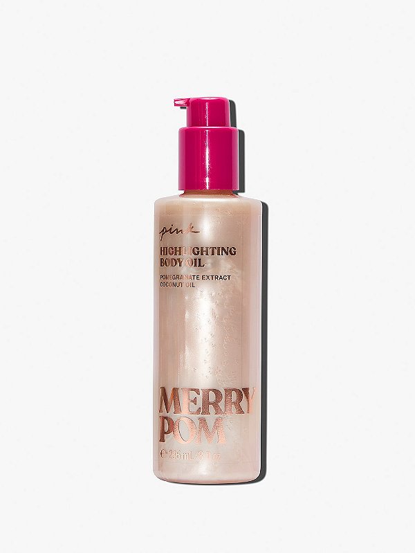 Body Oil Merry Pom Pink Victoria's Secret - Óleo Corporal Iluminador 236ml