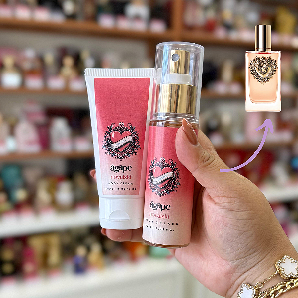 Kit Travel Size Ágape Novalski: Splash 60ml + Body Cream 60ml  (Ref.Olfativa Devotion)