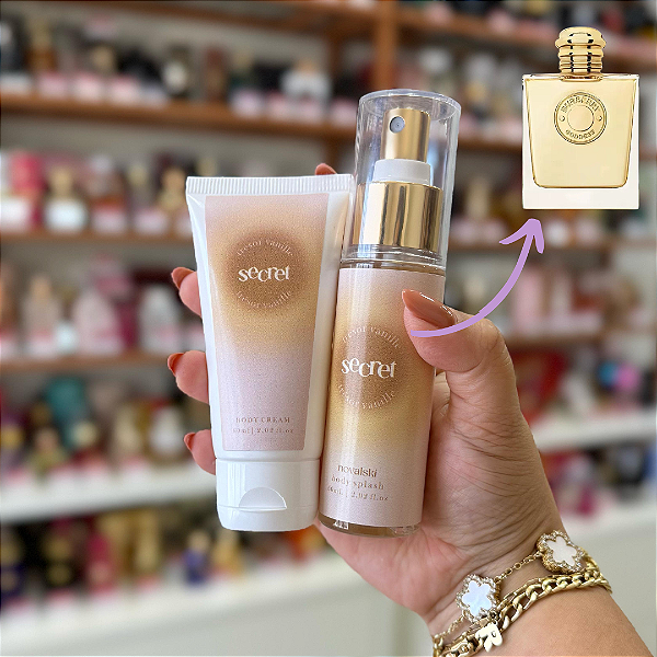 Kit Travel Size Secret Novalski: Splash 60ml + Body Cream 60ml  (Ref.Olfativa Burberry Goddess)