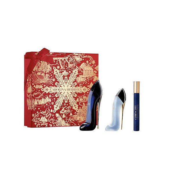 Kit Good Girl Carolina Herrera Perfume Feminino EDP + Hair Mist + Travel Size Kit
