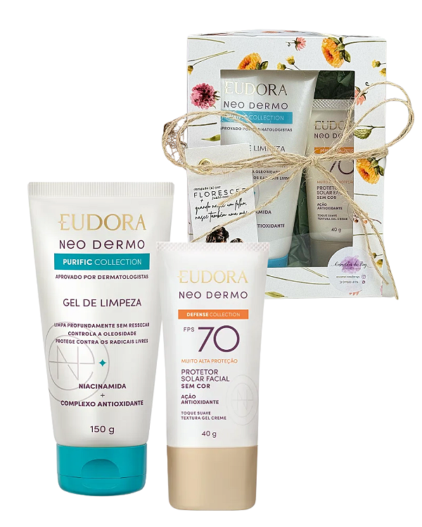 Kit Namorados Neo Dermo: Protetor Solar FPS 70 40g + Gel de Limpeza Facial 150g