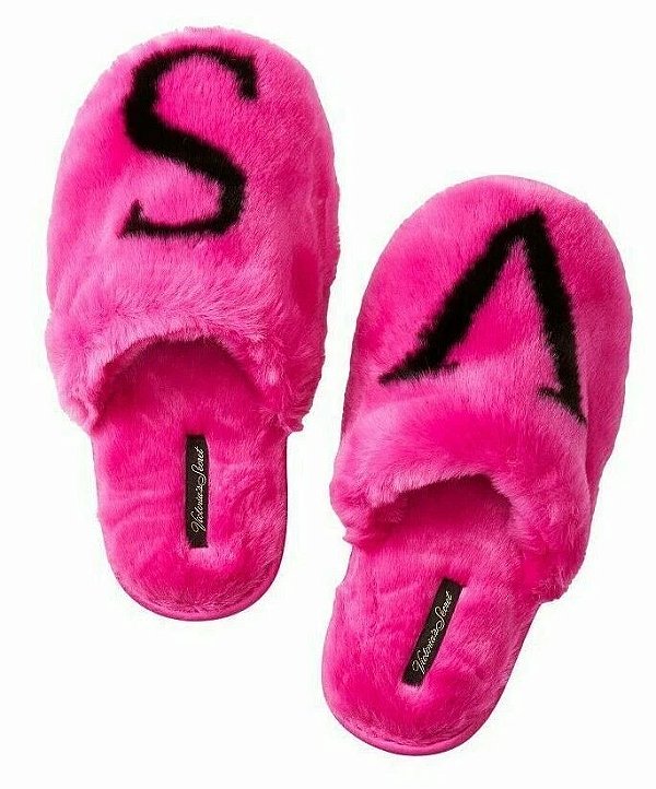 Pantufa Pink Logo Victoria's Secret - Tamanho: P