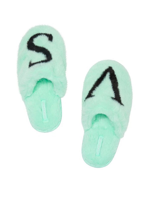 Pantufa Verde Logo Victoria's Secret - Tamanho: P