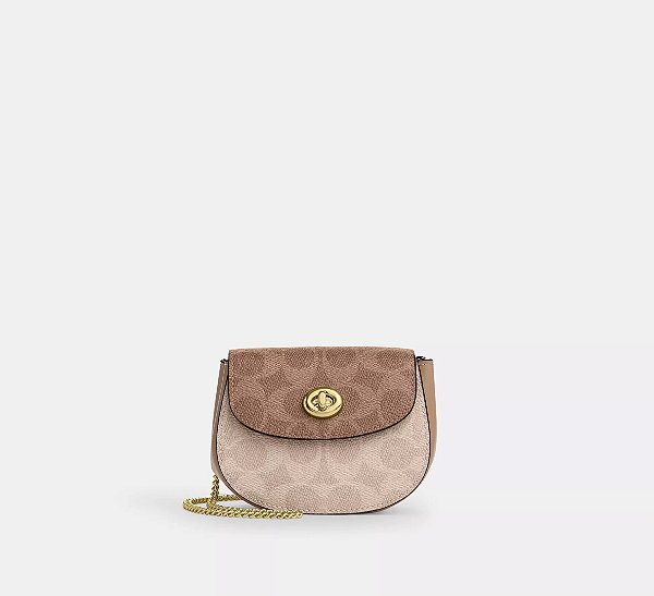 Bolsa Mini Turnlock Crossbody Coach Signature