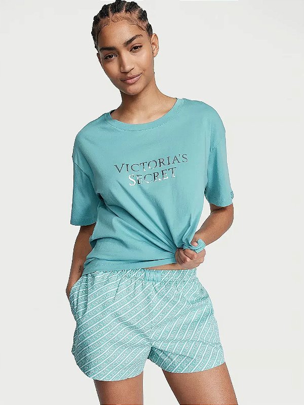 Pijama Curto Algodão Cotton Verde Victoria’s Secret Tamanho: P