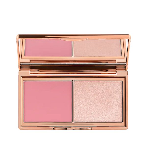 Mini Paleta Charlotte Tilbury Blush E Glow Iluminador | Cor: Light To Medium