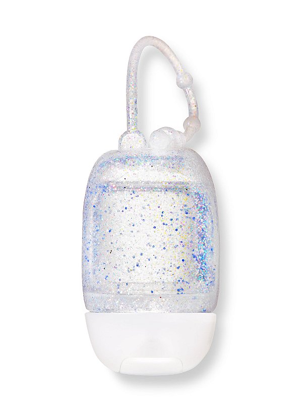 Chaveiro Porta Álcool em Gel Bath & Body Works Glitter Transparente