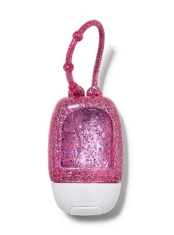 Chaveiro Porta Álcool em Gel Bath & Body Works Glitter Rosa