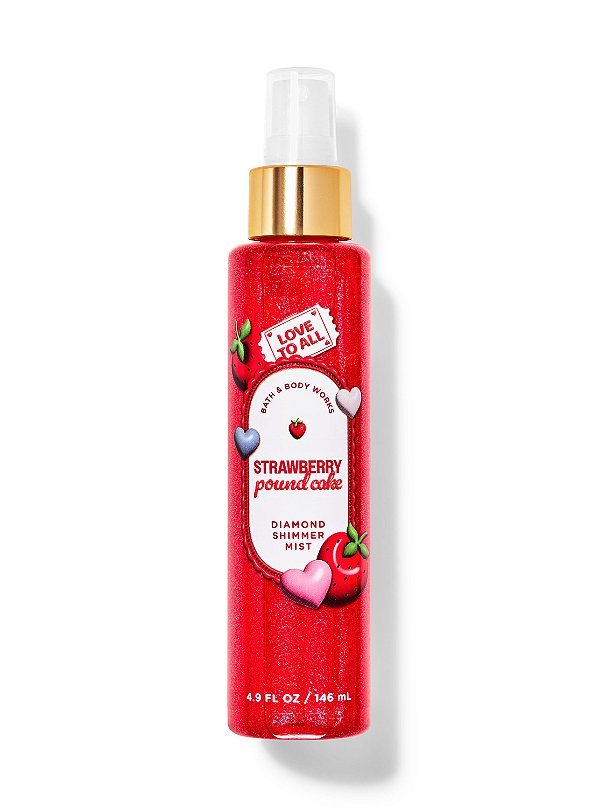 Body Splash Strawberry Pound Cake Shimmer Bath & Body Works 146ml