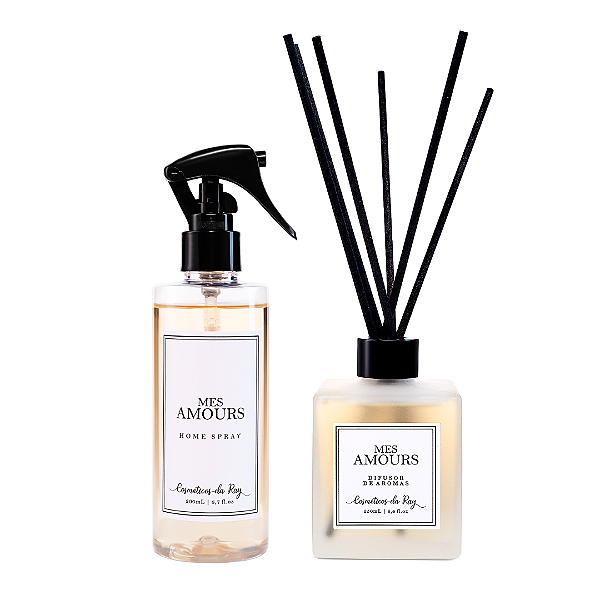 Kit Ambiente Mes Amours Cosméticos da Ray: Difusor de Varetas + Home Spray