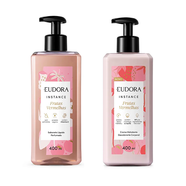 Kit Frutas Vermelhas: Sabonete Líquido 400ml + Hidratantre Corporal 400ml