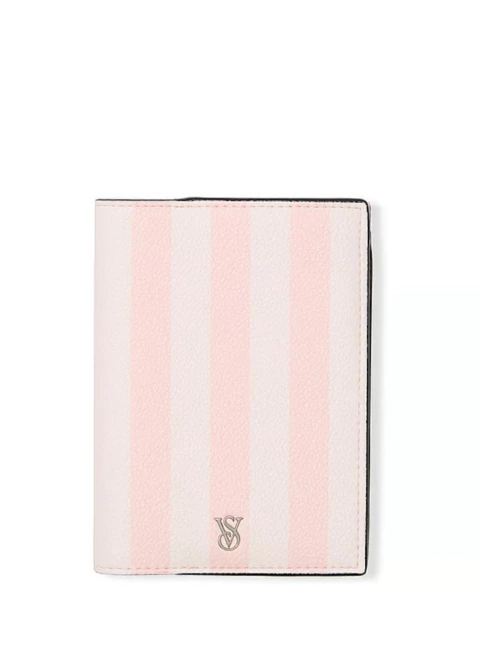 Carteira Porta Passaporte Victorias Secret Rosa Listrada Logo VS