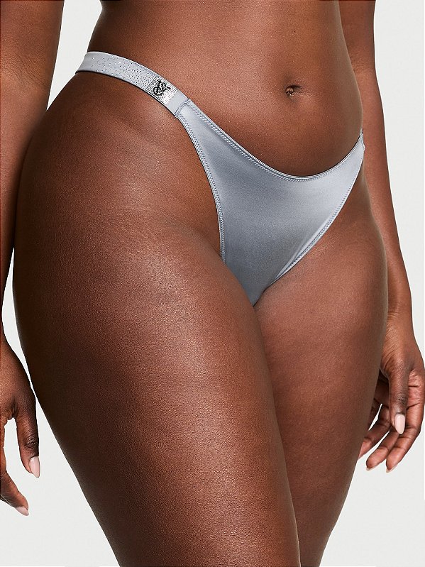 Calcinha Scattered Shine Strap Victoria’s Secret - Cinza Tamanho: G