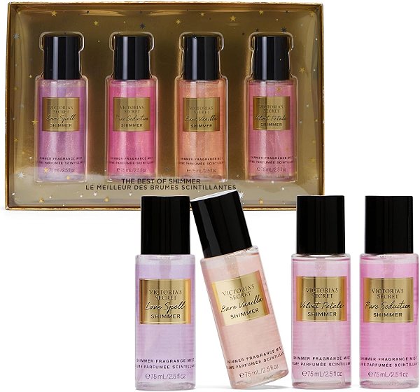 Kit Victoria's Secret 4 Body Splash Shimmer Mais Vendidos
