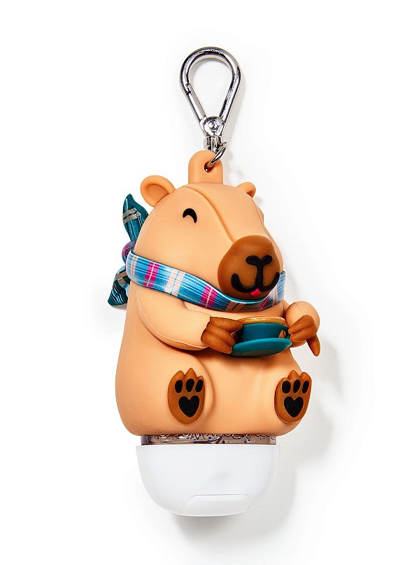 Chaveiro Porta Álcool em Gel Bath & Body Works Capivara Coffeebara