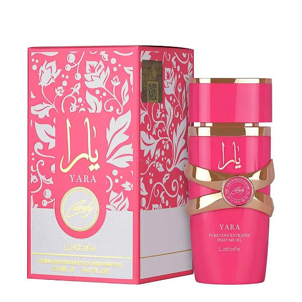 Yara Candy Lattafa Perfume em Óleo Concentrado - Perfume Árabe Feminino 20ml