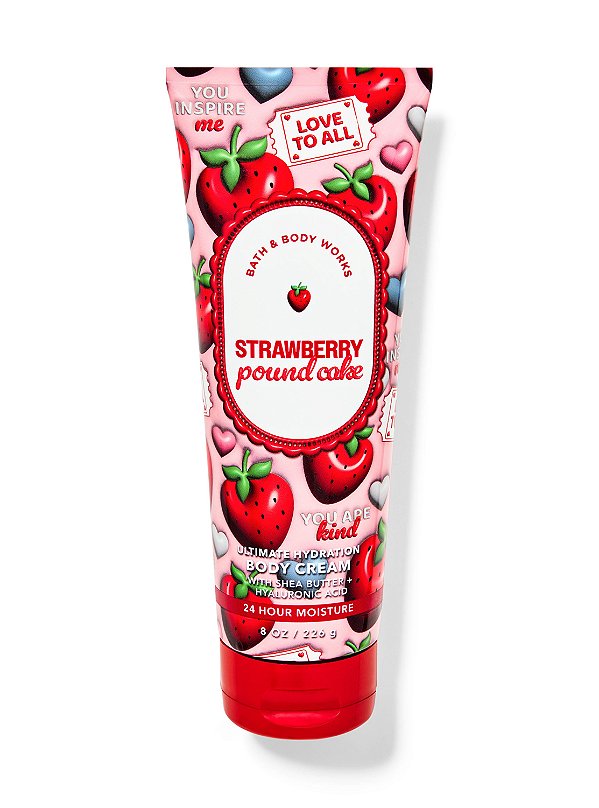 Body Cream Hidratante Corporal Strawberry Pound Cake Bath & Body Works 226g