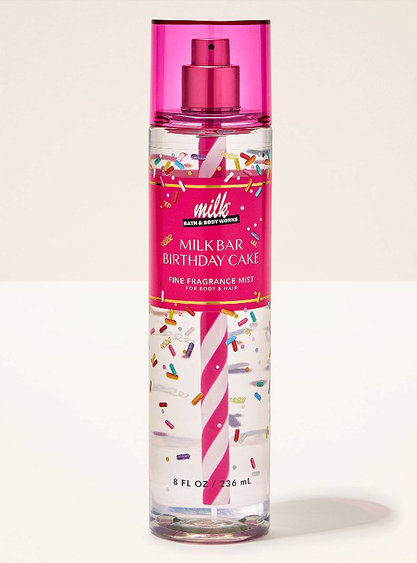 Body Splash Milk Bar Birthday Cake Body & Hair Mist Bath & Body Works 236ml - Edição Limitada