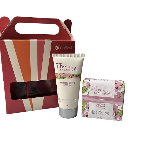 Kit Flor de Carambola L'occitane: Leite Corporal + Sabonete +  Necessaire