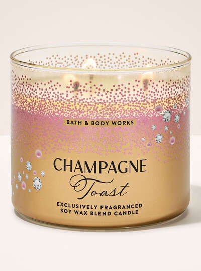 Vela Perfumada Grande Três Pavios Champagne Toast Bath & Body Works