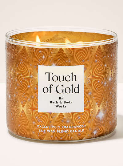 Vela Perfumada Grande Três Pavios Touch of Gold Bath & Body Works
