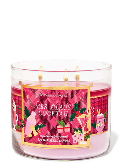 Vela Perfumada Grande Três Pavios Mrs. Claus' Cocktail Bath & Body Works