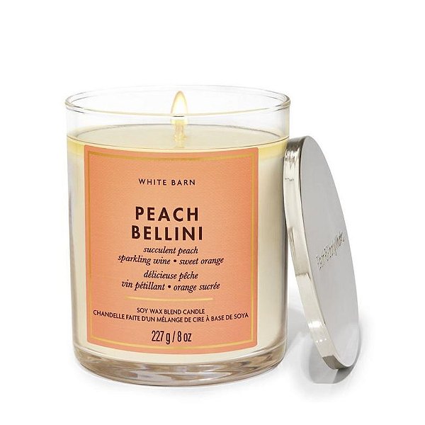 Vela Perfumada 1 Pavio Peach Bellini Bath & Body Works