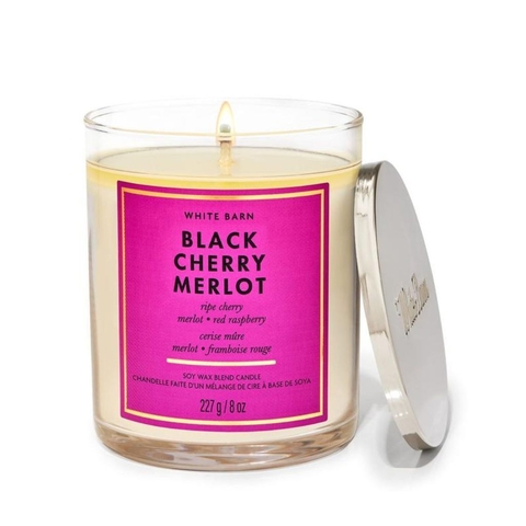 Vela Perfumada 1 Pavio Black Cherry Merlot Bath & Body Works