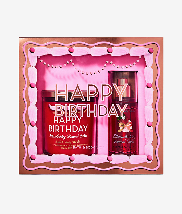 Kit Happy Birthday Strawberry Pound Cake Bath & Body Works