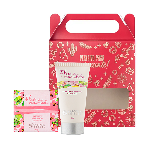 Presente Natal Flor de Carambola L'occitane Au Bresil: Leite Corporal + Sabonete + Caixa Presenteável