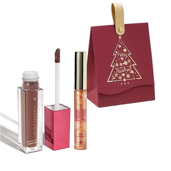 Presente Natal Niina Secrets: Gloss Luminous + Batom Rosa Lótus + Sacola Presenteável