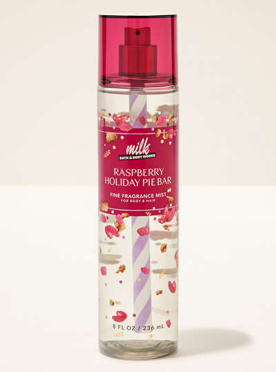 Body Splash Raspberry Holiday Pie Bar Body & Hair Mist Bath & Body Works 236ml - Edição Limitada
