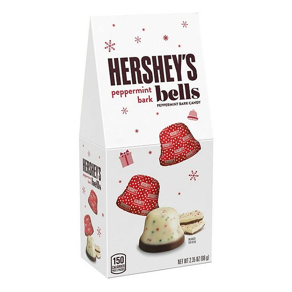 Hershey's Peppermint Bark Bells Christmas Candy 85g